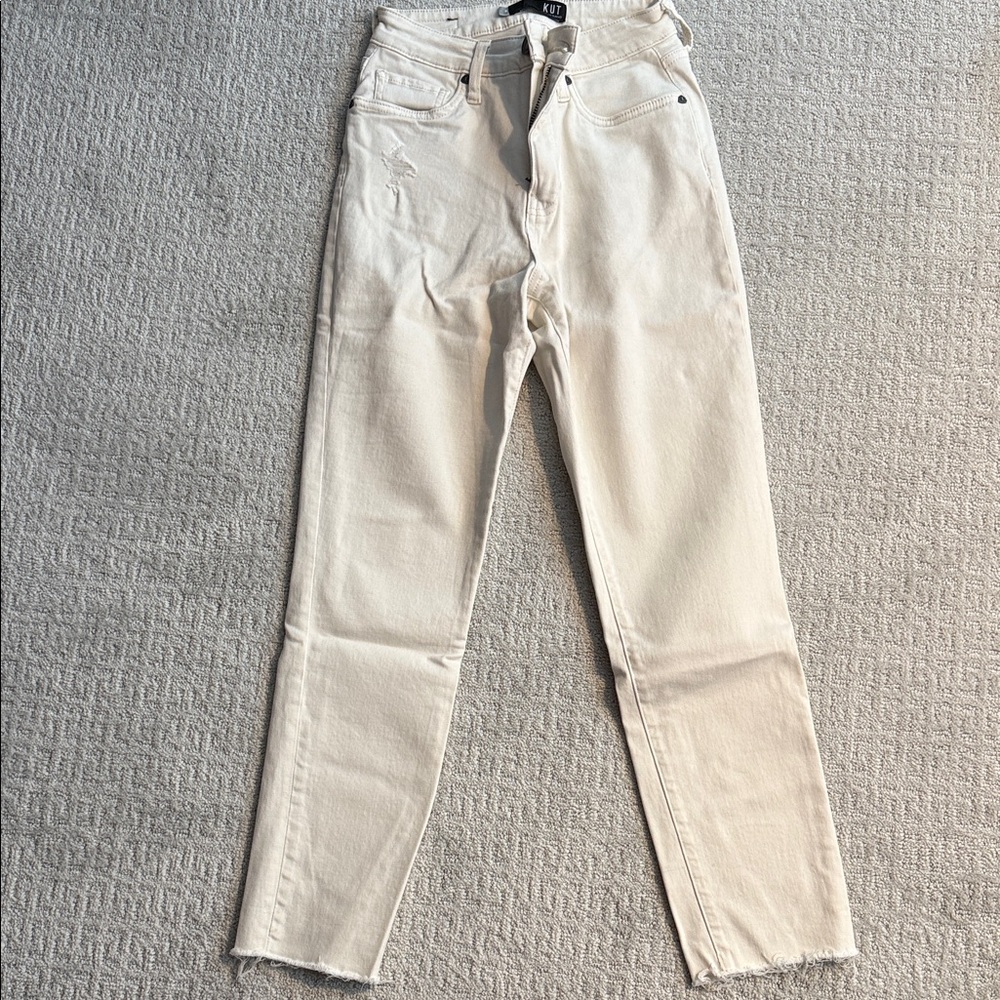 Women's Cream skinny jeans - Picture 1 of 4